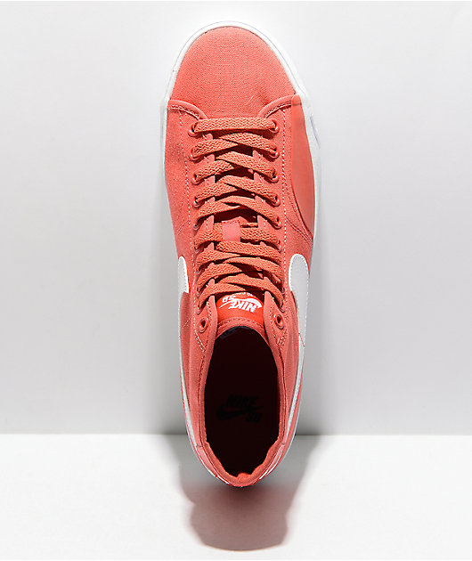 Nike SB BLZR Court Mid Lobster & White Skate Shoes