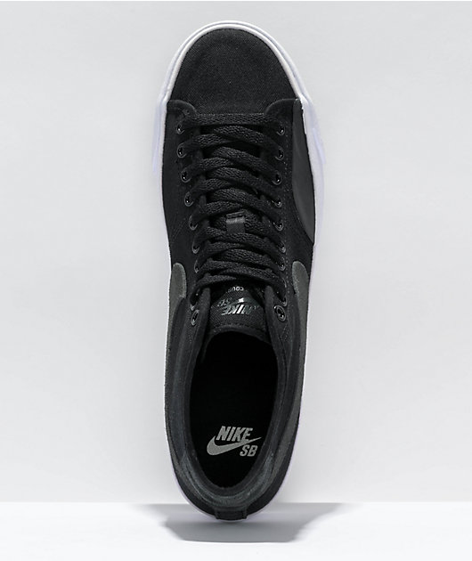 Nike SB BLZR Court Mid Premium Black & White Skate Shoes | Zumiez