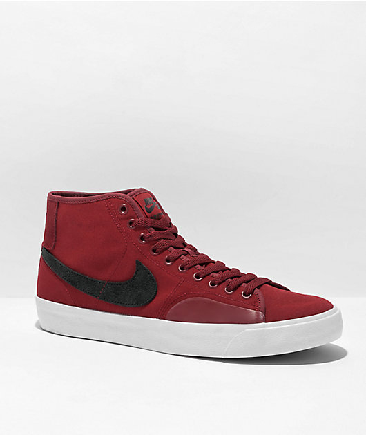 dark red and black nike shoes