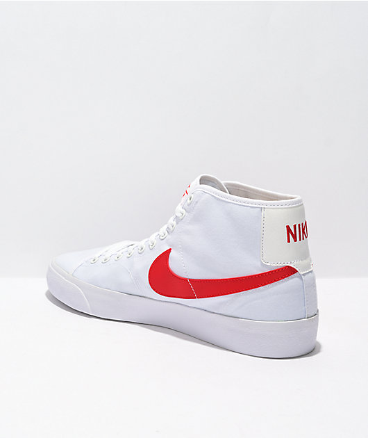 Nike BLZR Court Mid White Red Shoes