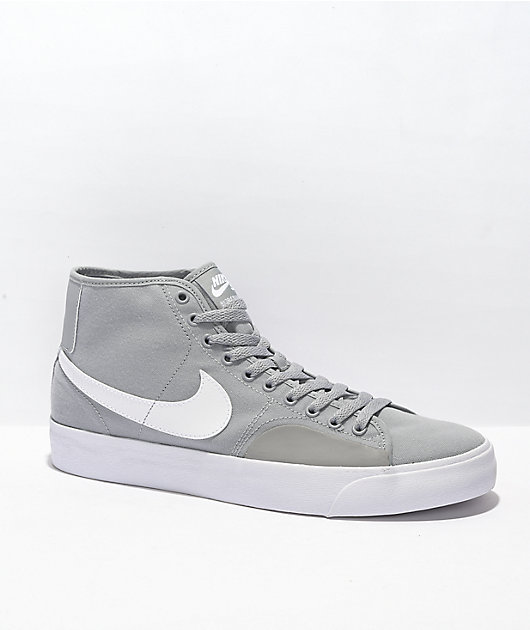 SB Court Mid Wolf Grey & White Shoes