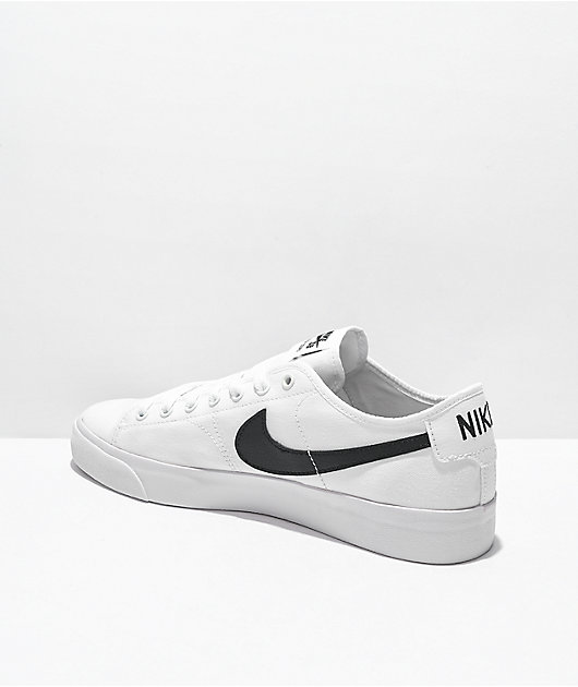 Nike SB BLZR Court White & Black Skate Shoes