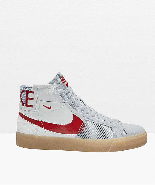 Nike SB BLZR Mid White & Red Skate Shoes | Zumiez