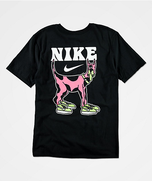 pink and black nike t shirt