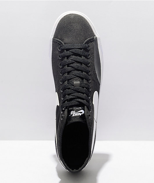 Nike SB Blazer Court Mid Black & White Skate Shoes