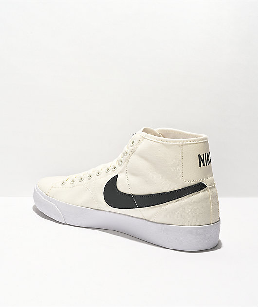 Nike SB Blazer Court Mid Cream & White Skate Shoes
