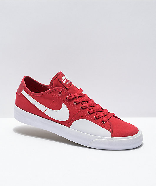 Nike SB Blazer Court Red & White Skate Shoes