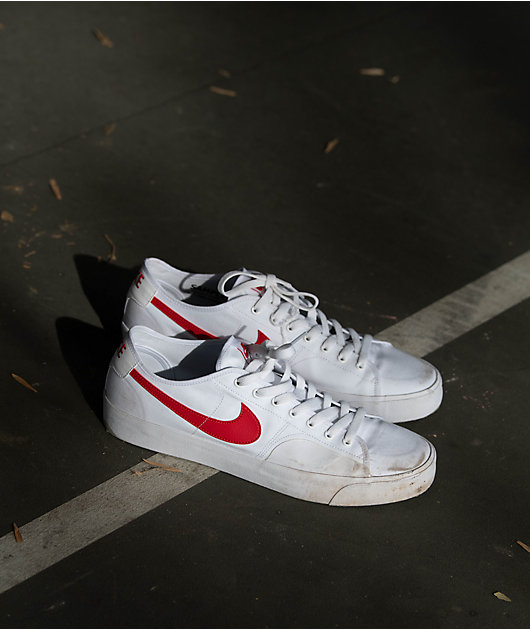 Nike SB Blazer Court White & Red Skate Shoes | Zumiez.ca