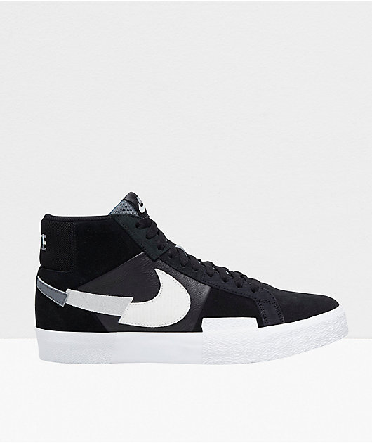 Nike SB Blazer Mid Black & White Skate Shoes