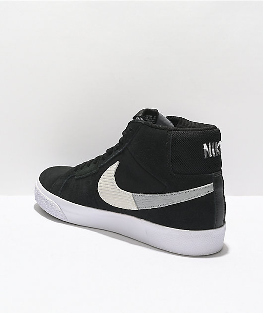 Nike SB Blazer Mid Black & White Skate Shoes