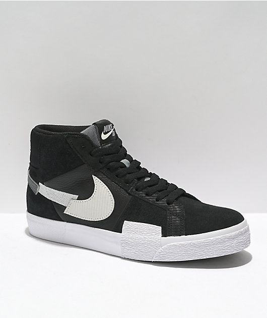 Nike SB Blazer Mid Black & White Skate Shoes