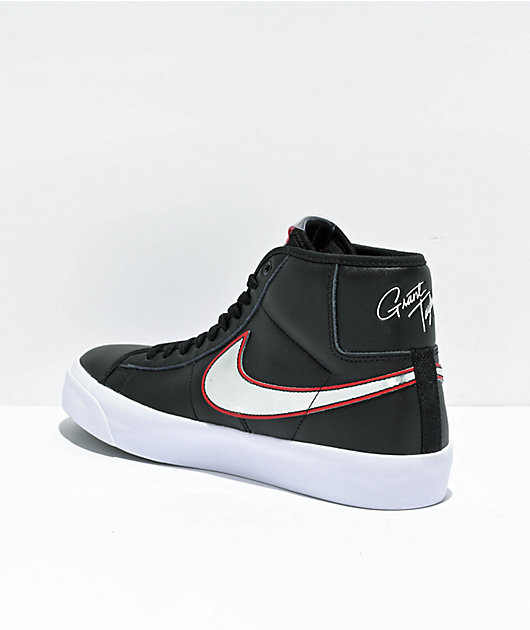 Nike SB Blazer Mid GT Pro Black, Red & Silver Skate Shoes