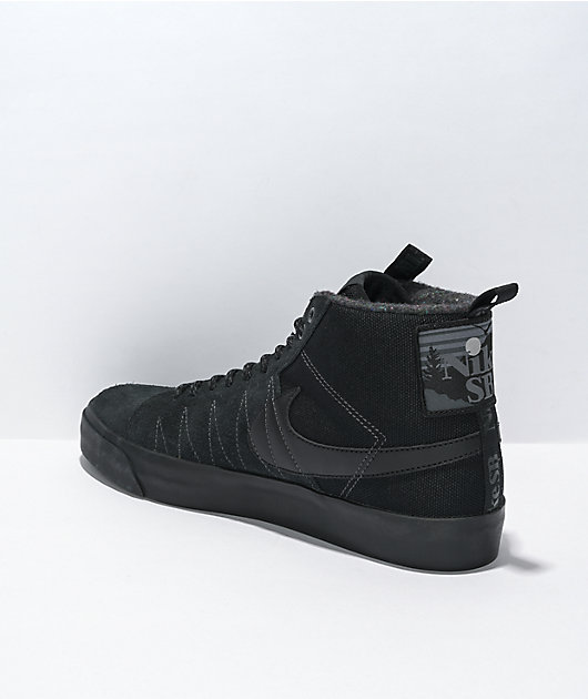 Profecía editorial visitante Nike SB Blazer Mid PRM Zapatillas de skate negras y antracita