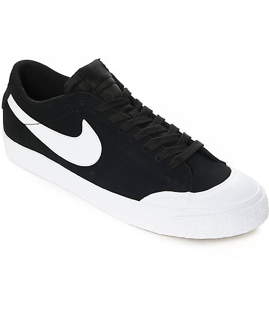 Nike SB Blazer XT Low Black & White Suede Skate Shoes