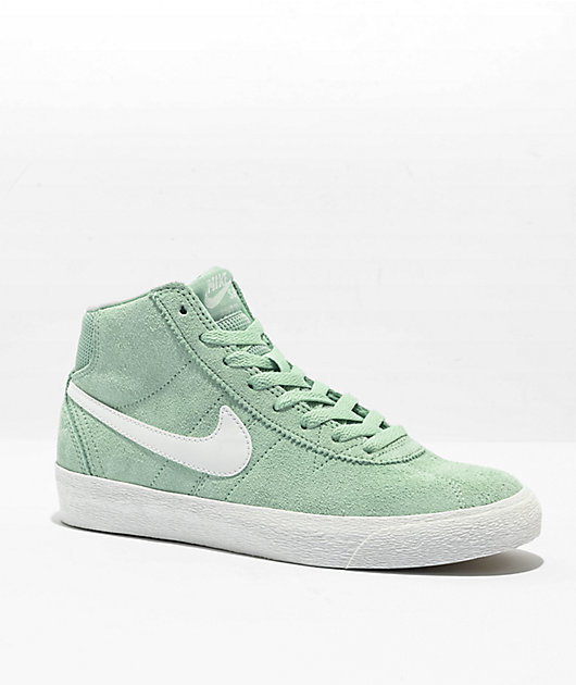 clásico campana Moderador Nike SB Bruin High Enamel Green & White Skate Shoes