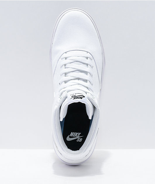 nike sb charge mid all white skate shoes