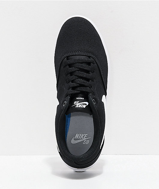 tal vez Amargura gusto Nike SB Check Solarsoft Black & White Canvas Skate Shoes