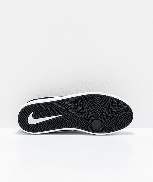 rand Kreunt Smeltend Nike SB Check Solarsoft Black & White Canvas Skate Shoes