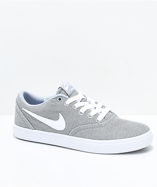 Nike SB Check Solarsoft Grey and White 