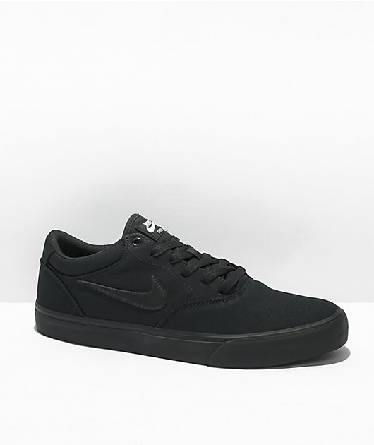 Nike shoes plain black best sale