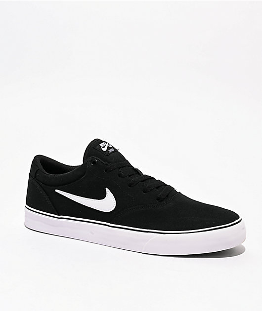 スニーカー Nike SB Cron 2 Skateboarding Shoes Nike SB Chron 2 Canvas Black & White Skate Shoes | Zumiez
