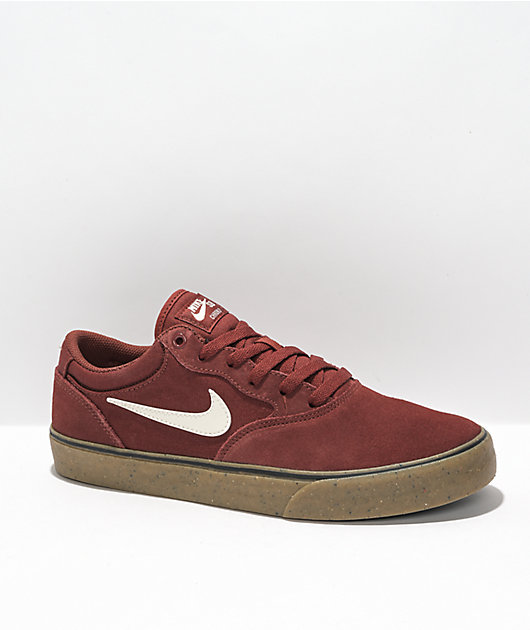 Nike SB Chron Red, White Gum Skate Shoes