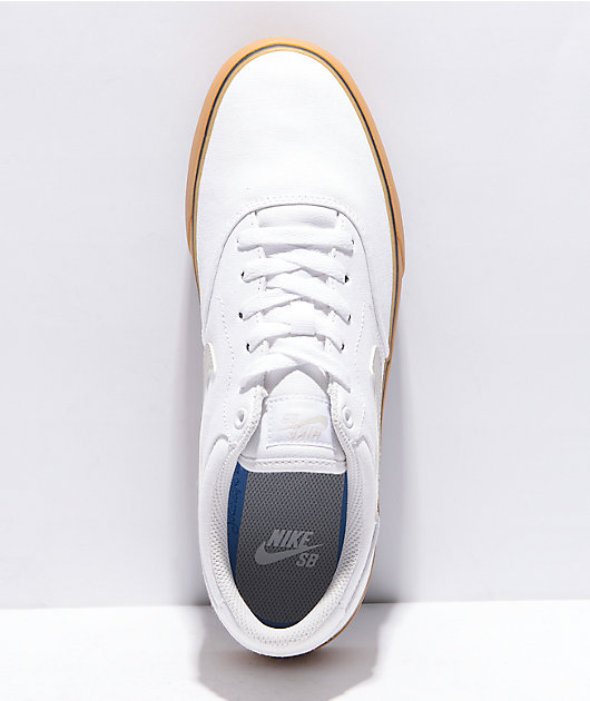 Nike white shoes gum sole hotsell