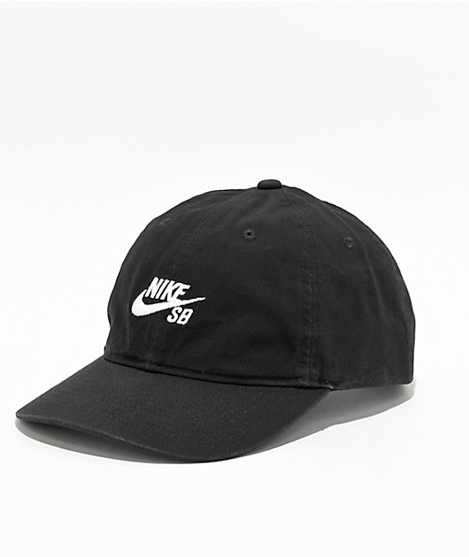 Nike SB Club Black & White Strapback Hat | Zumiez