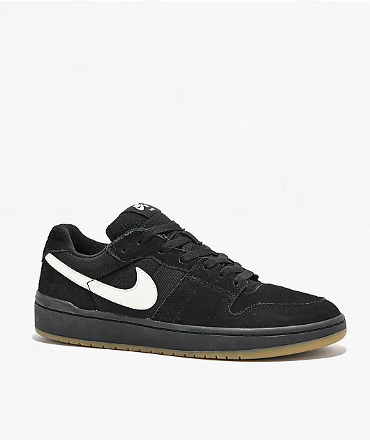Nike SB Code 58 Black & White Skate Shoes | Zumiez