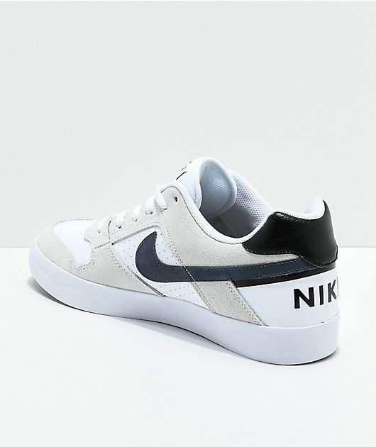 nike sb delta force white & navy skate shoes