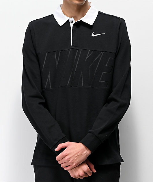 Nike SB Black Long Sleeve Polo Shirt