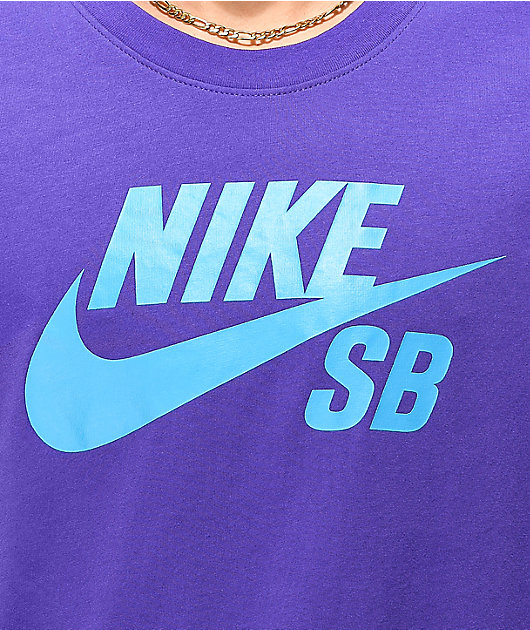 Nike SB Dri-Fit Logo camiseta morada y verde azulado | Zumiez