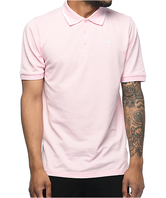 Nike SB Dri Fit Pique Knit camiseta polo en rosa | Zumiez