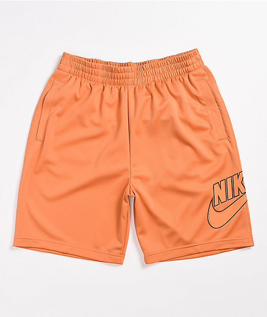 orange and black nike shorts