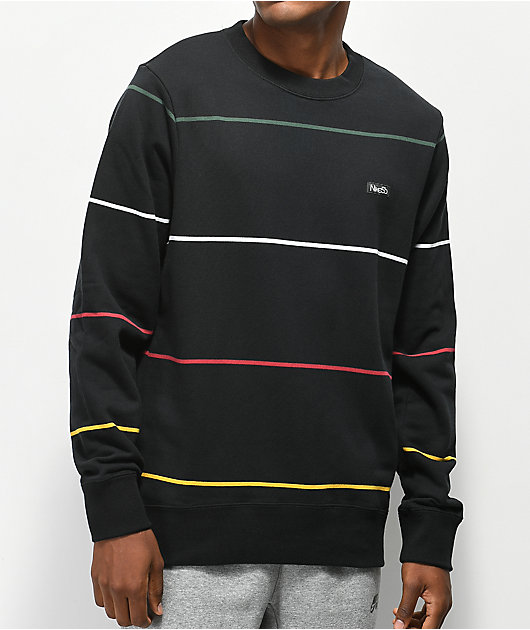 Nike SB Everett Stripe Black Crew Neck Sweatshirt | Zumiez