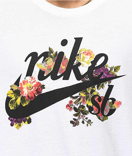 nike floral logo t shirt