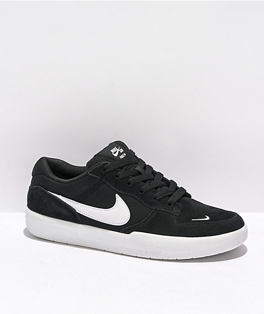 Werkloos afvoer toewijding Nike SB Force 58 Black & White Skate Shoes