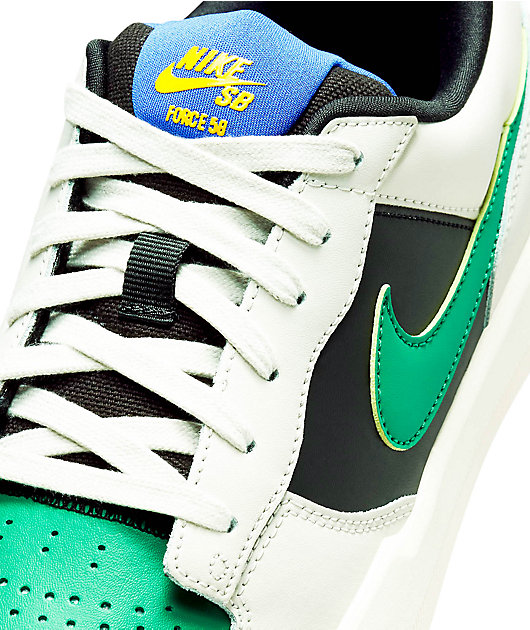 Nike SB Force 58 Bone, Black & Green Skate Shoes