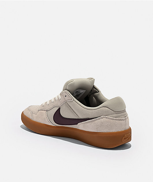 Nike SB Force 58 Cream, Burgandy & Gum Skate Shoes | Zumiez
