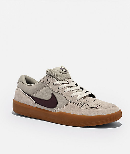 ✴︎Creamy✴︎ Nike SB Force 58 Cream, Burgandy & Gum Skate Shoes | Zumiez