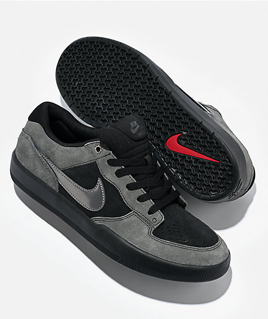 Nike SB Force 58 Dark Days Black Skate Shoes | Zumiez