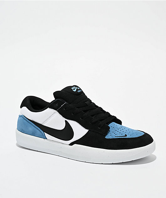 Nike SB Force 58 Dutch Blue, Black, & White Skate Shoes | Zumiez