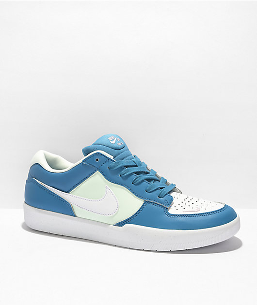 Nike SB Force 58 Dutch Zapatos de skate de cuero azul, verde y blanco