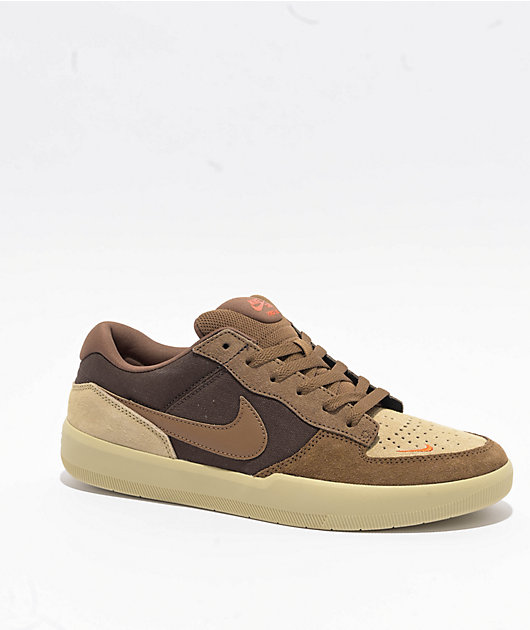 Nike SB Force 58 Light Orewood Brown & Fir Skate Shoes | Zumiez