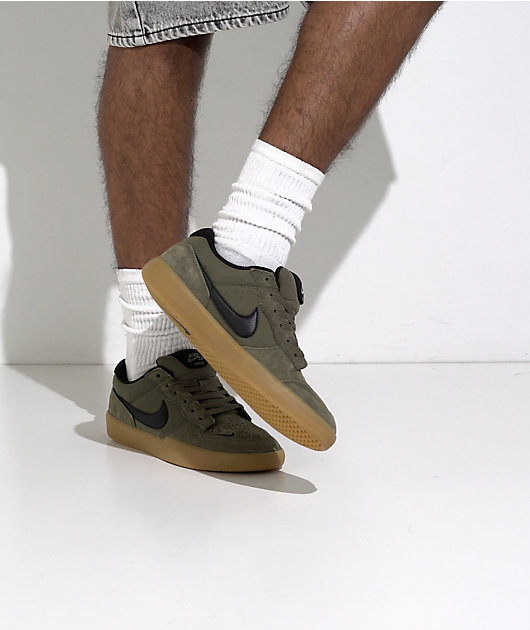Nike SB Force 58 Medium Olive, Gum & Black Skate Shoes | Zumiez