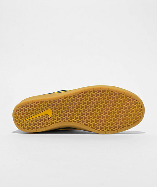 Nike SB Force 58 Midnight Navy Fir University Gold Gum Skate Shoes Zumiez