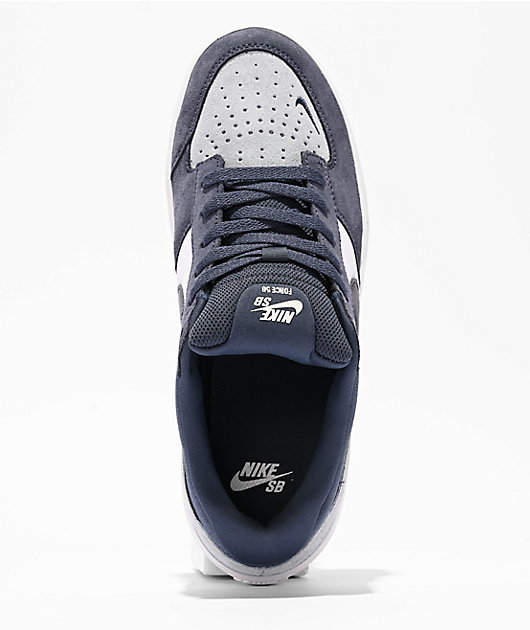 Nike SB Force 58 Navy, Sky and White Skate Shoes | Zumiez