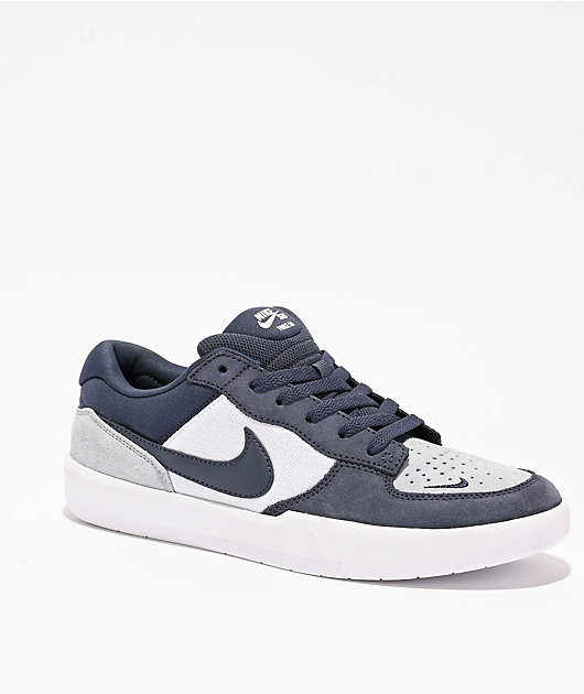 blue._.bluesky._.blueさん1-31-1 Nike SB Force 58 Navy, Sky and White Skate Shoes | Zumiez