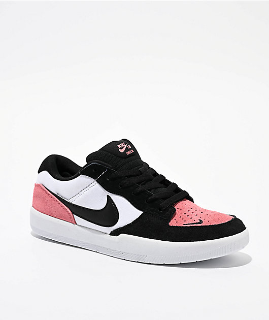 Nike SB Force 58 Pink Salt Black White Skate Shoes Zumiez