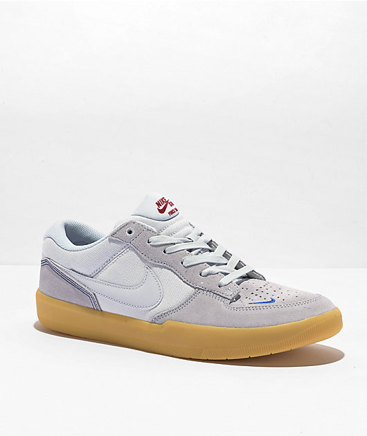 Nike SB Force 58 Premium Grey, Blue \u0026 Gum Skate Shoes | Zumiez